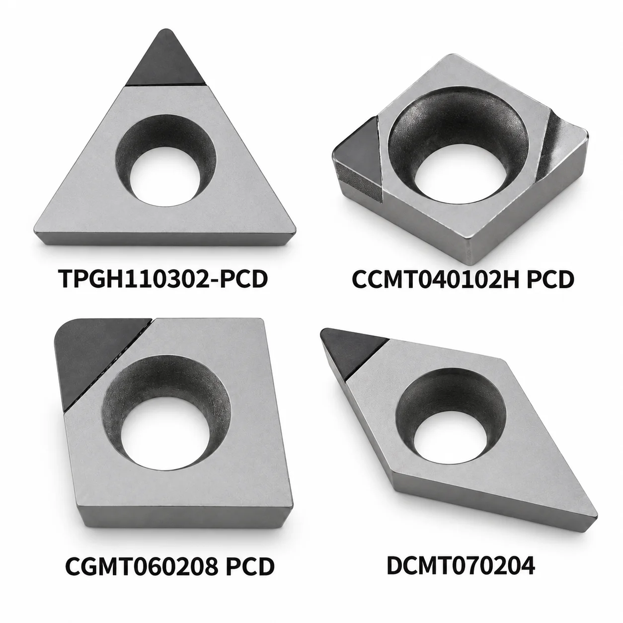 Imported PCD Diamond Inserts CCMT DCMT TCMT TPGH VCMT APKT Threading Milling Turning Insert for Aluminum CNC Lathe