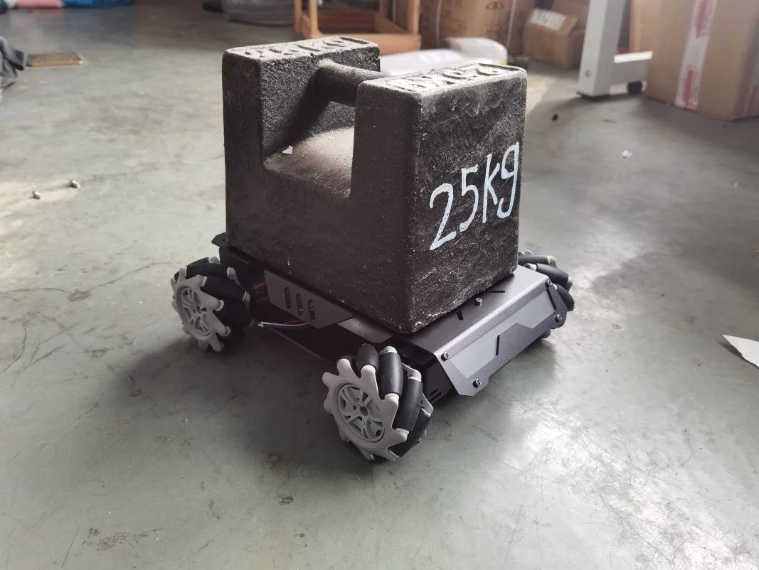 Mecanum Wheel Robot Chassis 25KG Heavy‑Load Aluminum Alloy Smart Car Platform Suspension Swing Arm Encoder Motor For ROS Robot