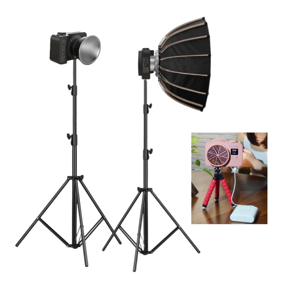 

Pocket Cob Fill Light with Tripod Stand 2700-7500k Camera Studio Lights with Softbox Battery Powered Live Makeup Photography