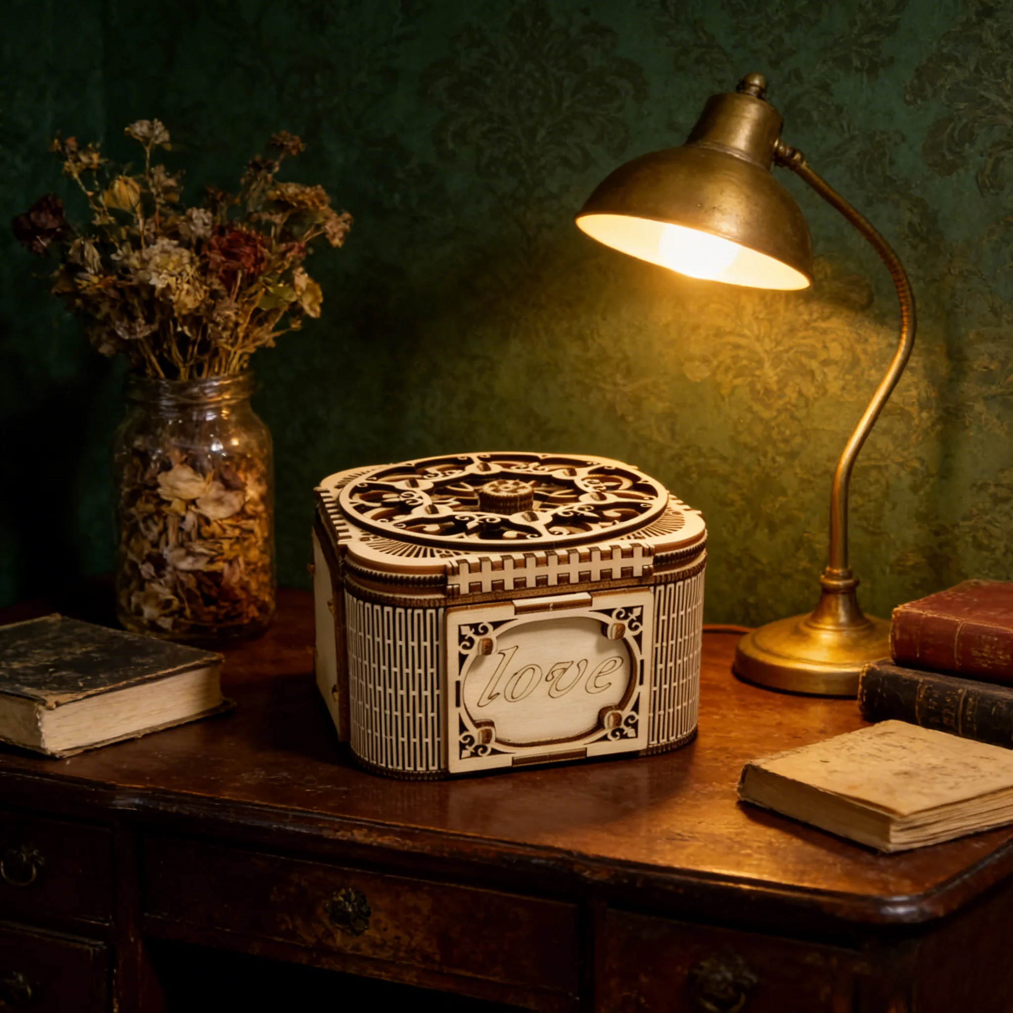 

1 Wooden 3D Puzzle Jewelry Box, DIY Wooden Assembly Model, Creative Holiday Decor Gift, Perfect for Family Assembly