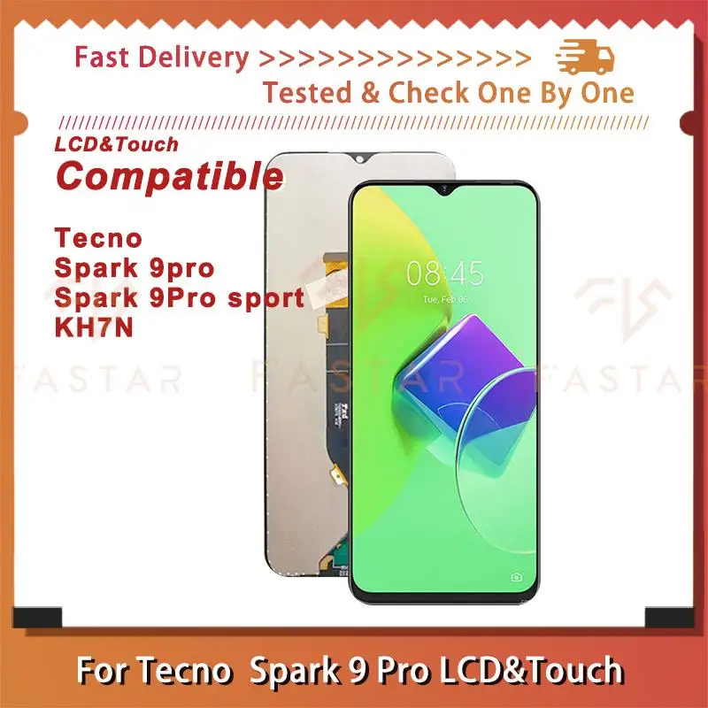 

KH7 6.6"Tested For Tecno Spark 9 pro KH7 KH7N LCD Display Touch Digitizer Assembly Replacement Screen Spark9pro lcd