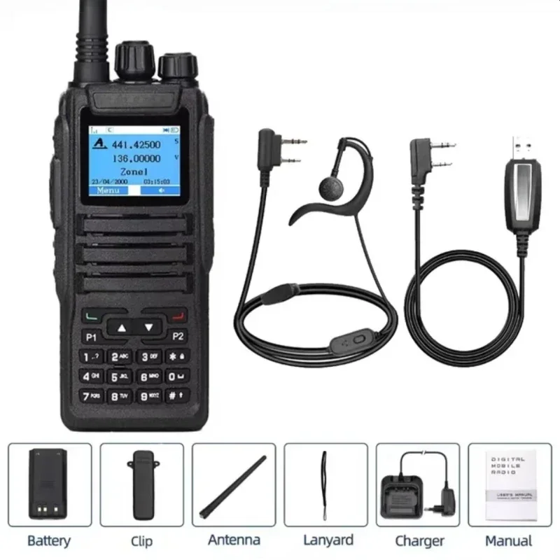 Walkie Talkie for Baofeng DMR DM-1701 OpenGD77 Dual Mode Analog/Digi TwoWay Radio Tier1+2 Dual Time Slot Ham Dual Band FM Radio