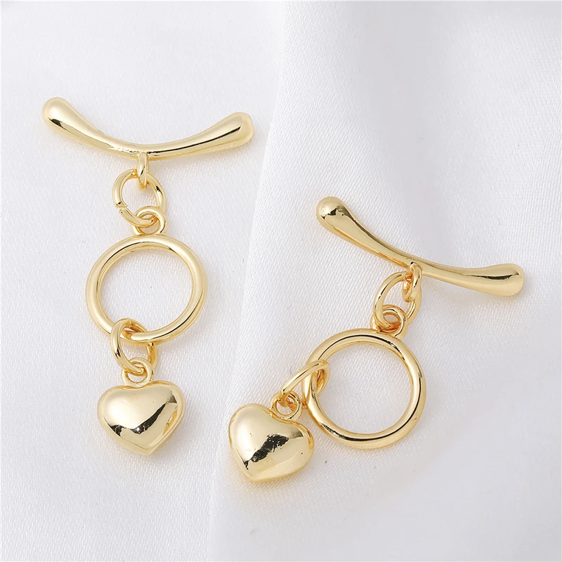 Juya Exquisite Love OT Clasps Fashion Supplies For Jewelry Clasp Gold Plated Bidirectional Connectors Wholesale Accessoires