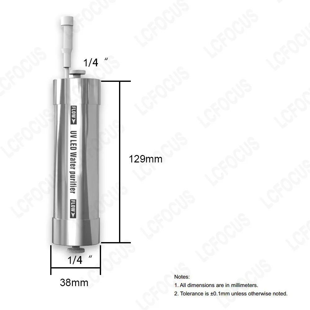 Waterproof Glass Lens LED Ultraviolet Lamps 270nm 275nm 280nm UVC 12V 24V For Water Purification Disinfection Sterilization