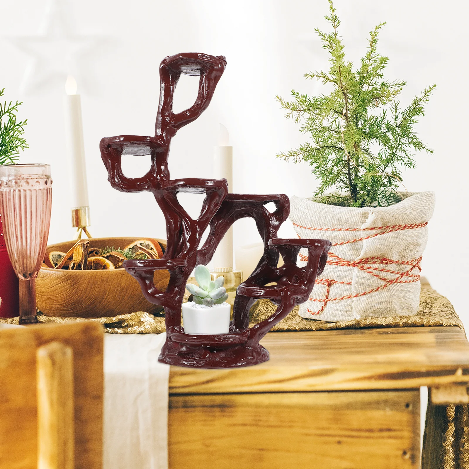 

Stable Resin Multi Layer Indoor Plant Stand Natural Color Load Bearing Flower Pot Holder Planter Stand for Flowers