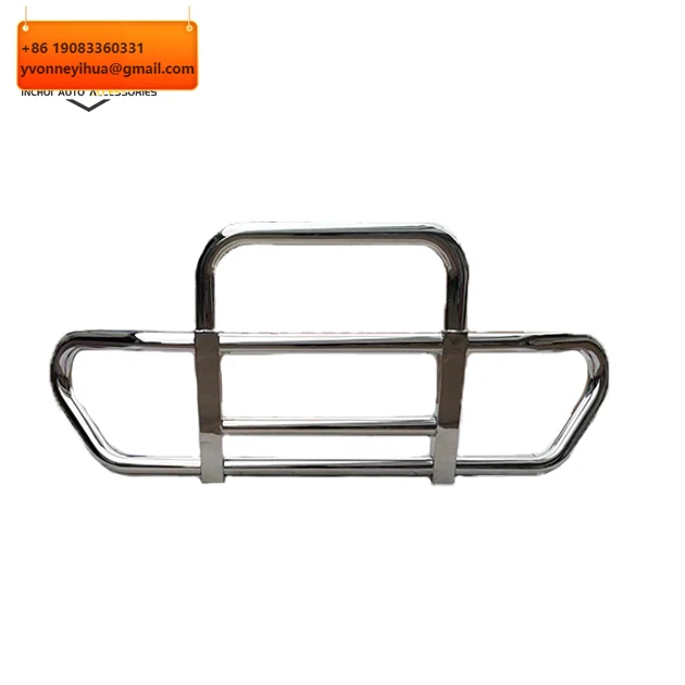 

Прочный передний бампер из нержавеющей стали для грузовиков — в комплекте с защитой от оленей, креплениями и защитой решетки радиатора для полуприцепов