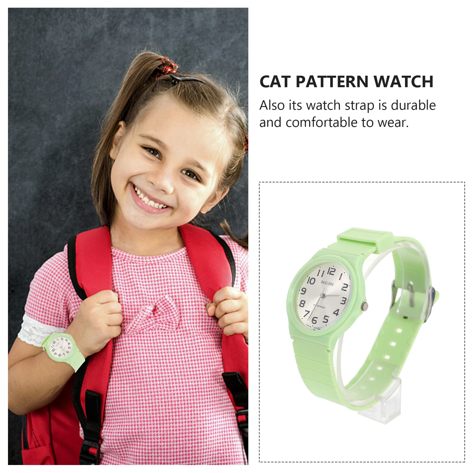 Watches for Waterproof Quartz Childrens Green Resistant Hand Student