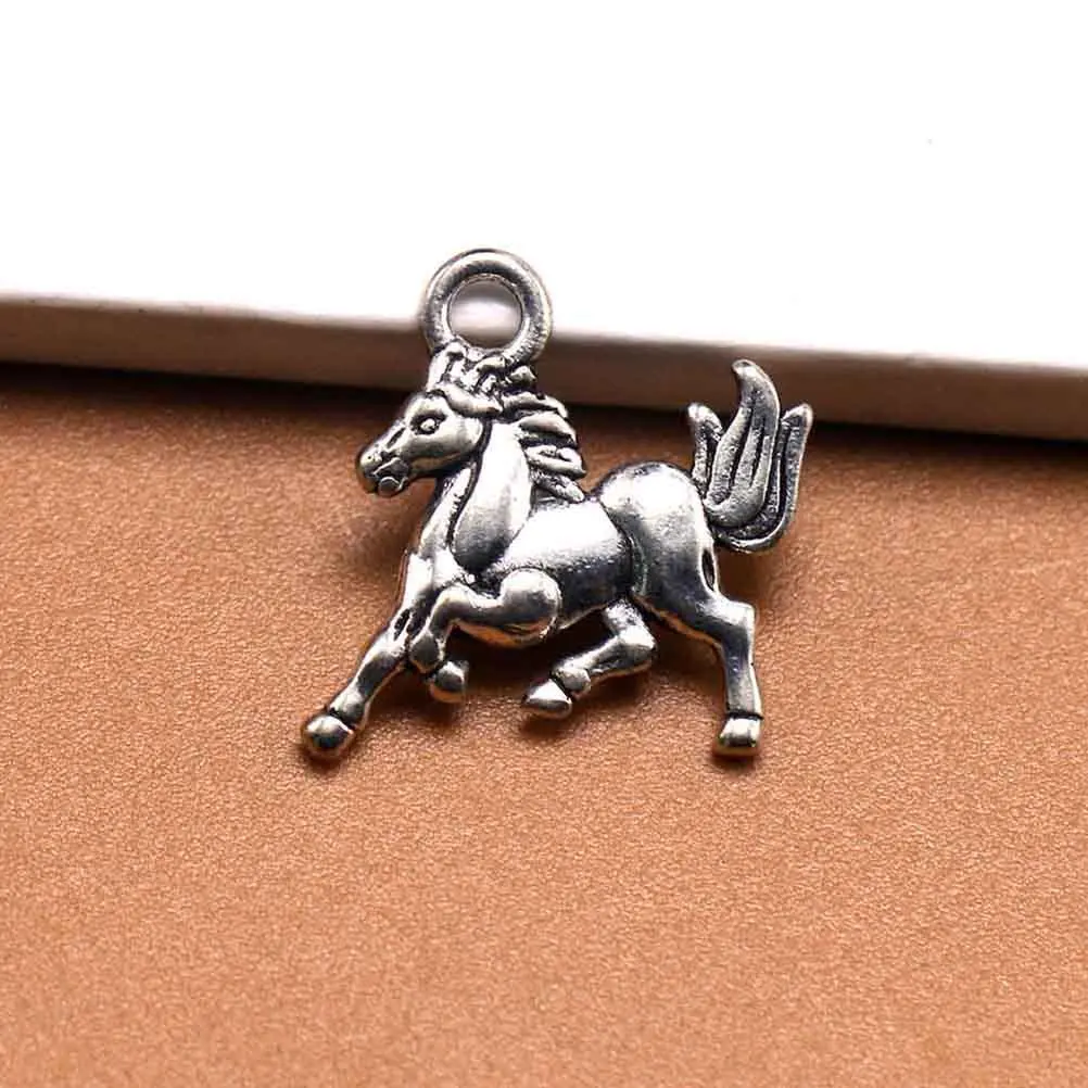 

50Pcs Chinese Zodiac Alloy Horse Pendants DIY Jewelry Making Charms for Necklace Bracelet Keychain Accessories