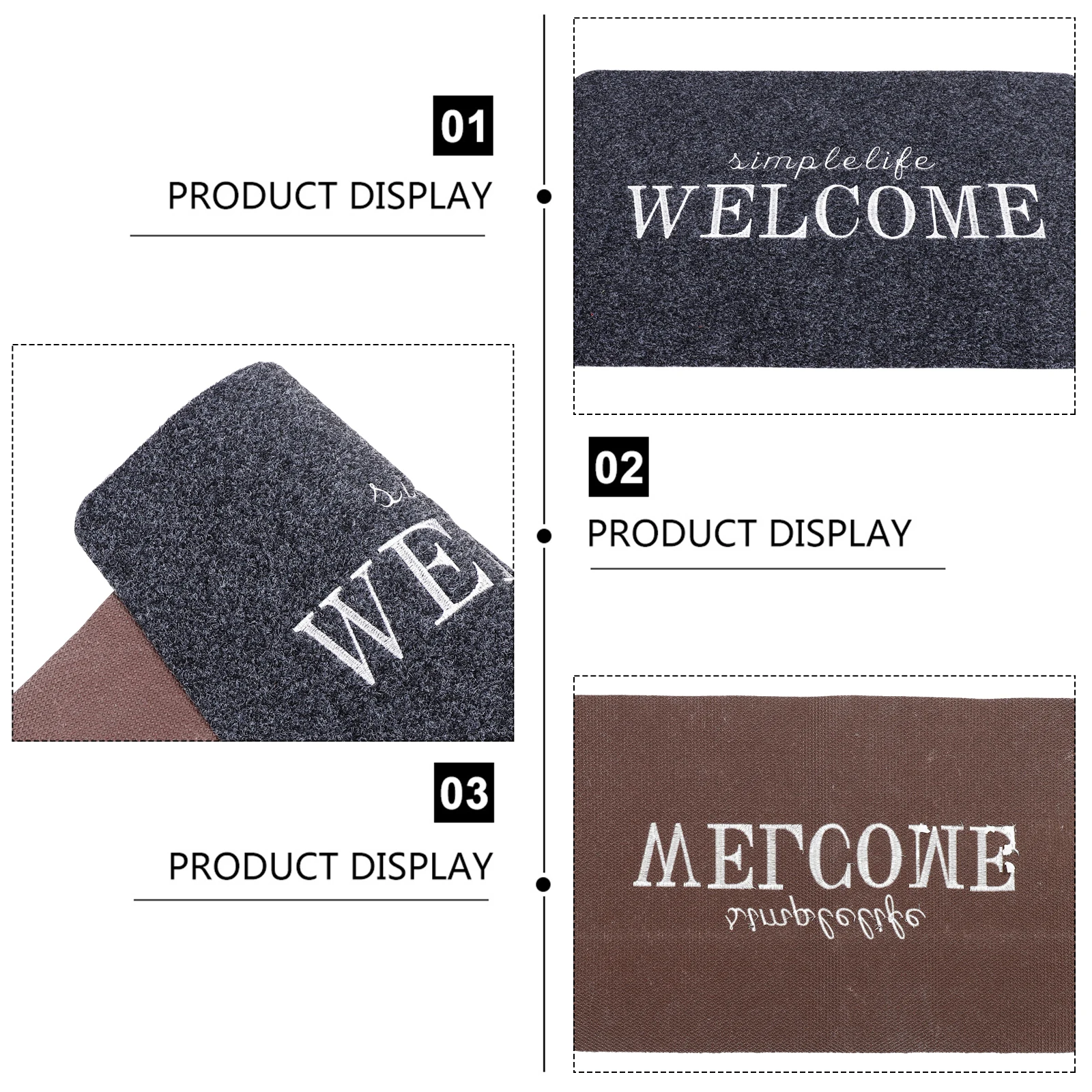 

1pc Absorbent Kitchen Rug Welcome Doormat Indoor Outdoor Polyester Floor Mat Decorative Waterproof Door Carpet