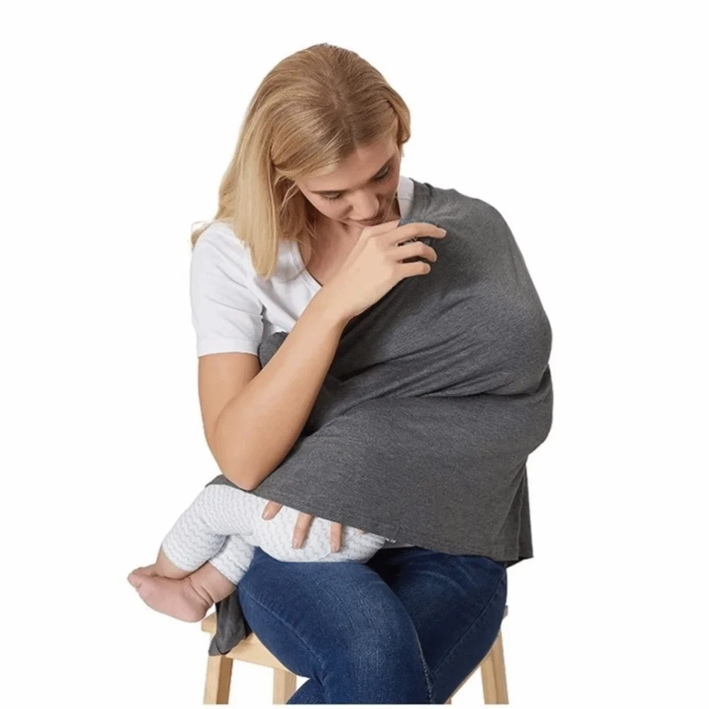 Comfortable Maternal Nursing Covers Soft Anti-Exposure Nursing Scarf Stroller Blanket Button Breastfeeding Blanket