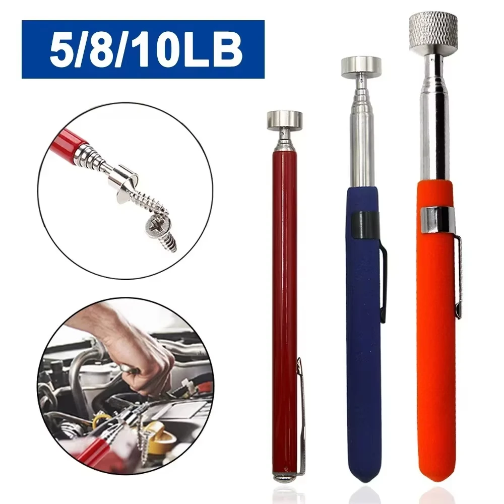 Portable Magnetic Retractable Pickup Suction Iron Rod Multifunctional Automotive Repair Tool Pen Clip for Extractors