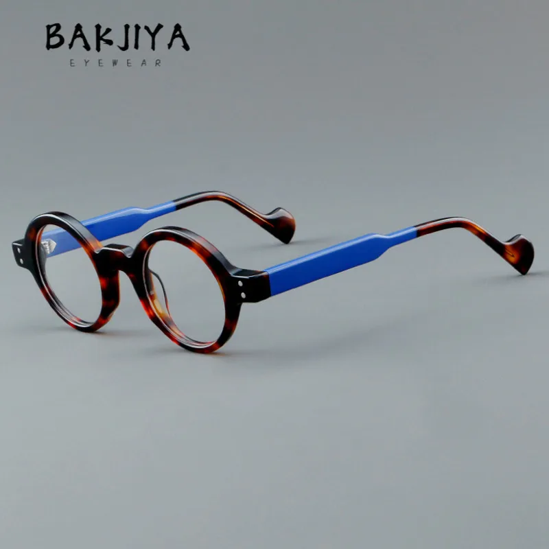 High Quality Retro Acetate Glasses Frame Women Men Small Round Rim Optical Eyewear Can Be Custom Prescription Read Eyeglasses