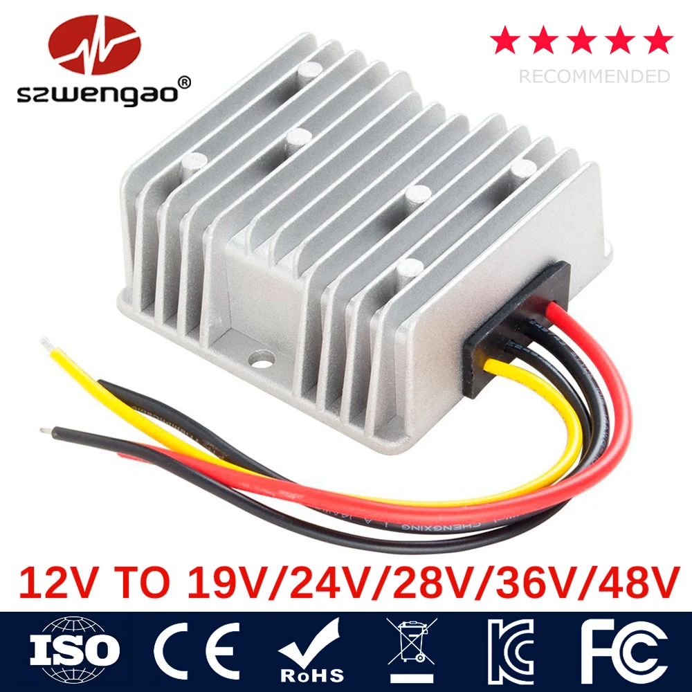 12V to 19V 28V 36V 48V Step-up DC-DC Power Converter Voltage Regulator 12 Volt to 24 Volt Boost Module Car Laptop Power Supply