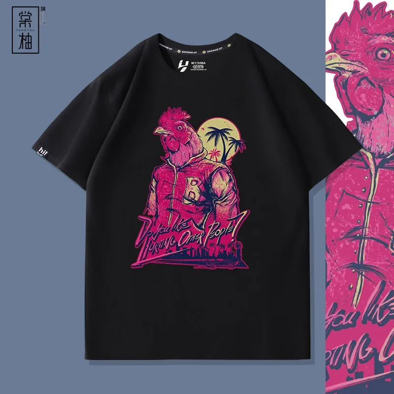 Nintendo Switch Men's ort Sve T-irt Mi Hotline Harajuku Sle Gng Merchandise round Ne Cotton Youth Summer Loo...