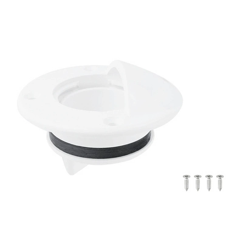 Universal White Nylon Marine Boat Transom Deck Mount Drain Scupper Valve- Screw Bung Stopper Replacement Accessories