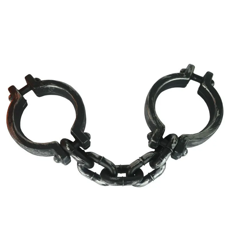 Plastic Handcuffs Props Theater Acting Props Prisoner Dress Up Props Handcuffs Shackles Iron Ball Shackles Children Gift