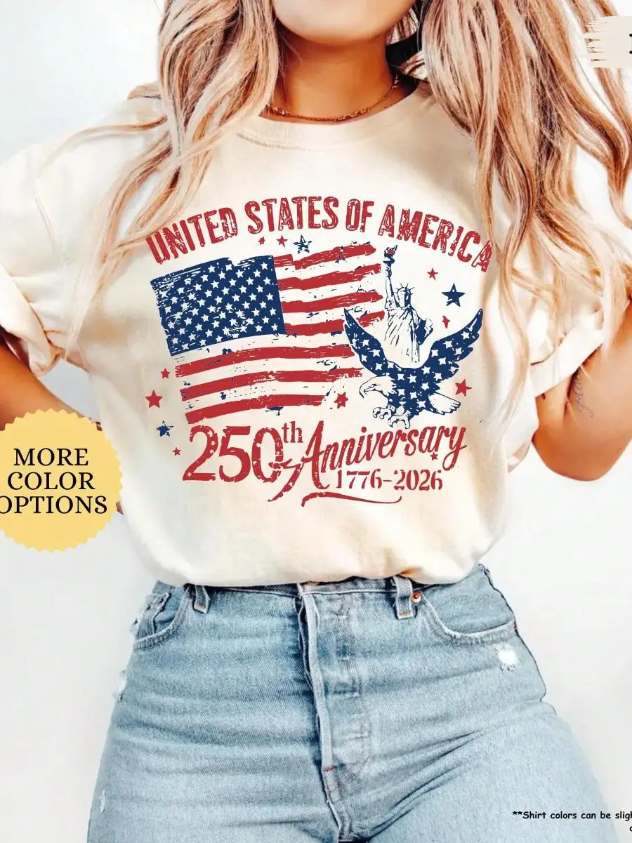 America 250th Anniversary Shirt Patriotic Eagle Tee Distressed 4th Of July Shirt American Flag Shirt