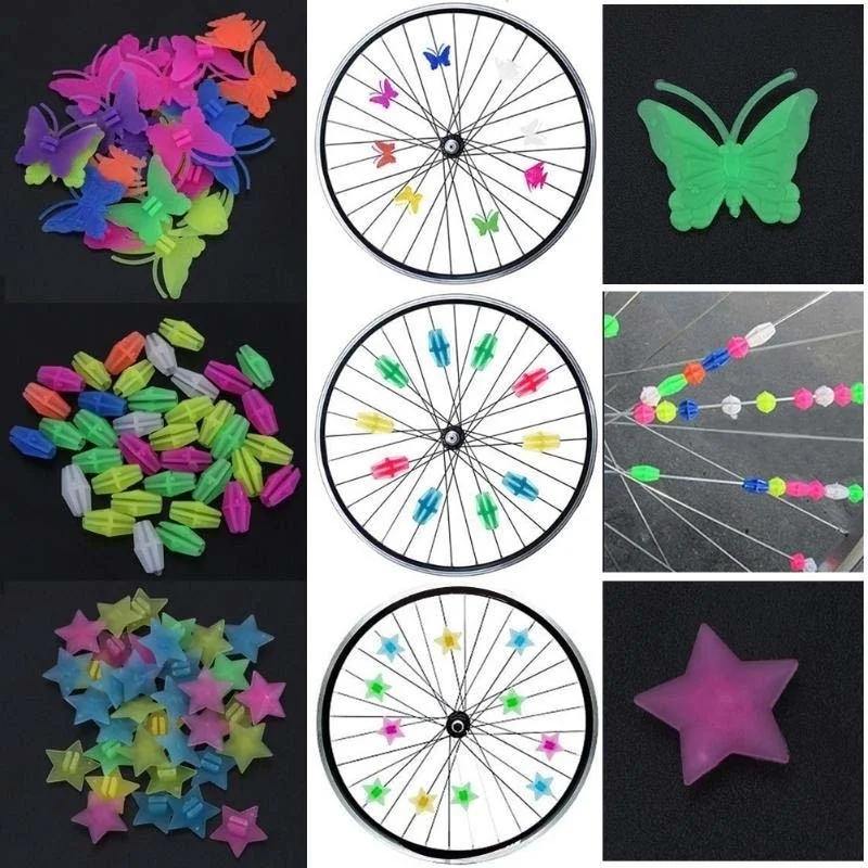 1Pack Luminous Bicycle Wheel Plastic Spokes Colorful Wrap Tubes Decoration MTB Mountain Road Bicycle Spokes Bicycle Accessories