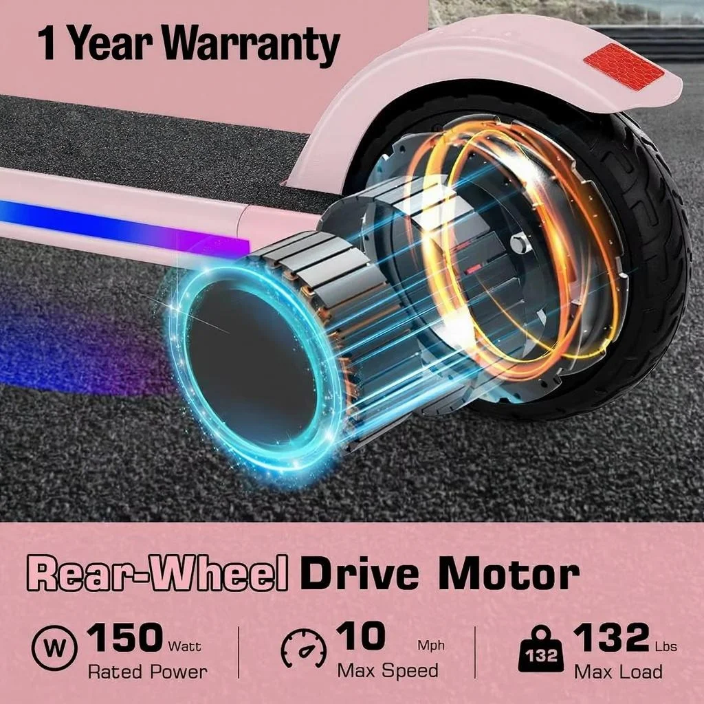 CAROMA سكوتر كهربائي للأطفال الذين تتراوح أعمارهم بين 6-12، 150 وات، أضواء ملونة، شاشة LED، قابلة للطي للأطفال، UL2272 ضمان لمدة سنة واحدة #2