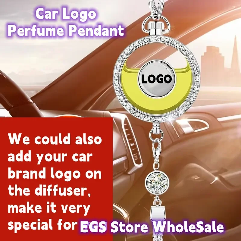 

EGS wholesale cystal car logo perfume pendant DIY your aromatherapy for bmw Benz peugeot etc or customize logo