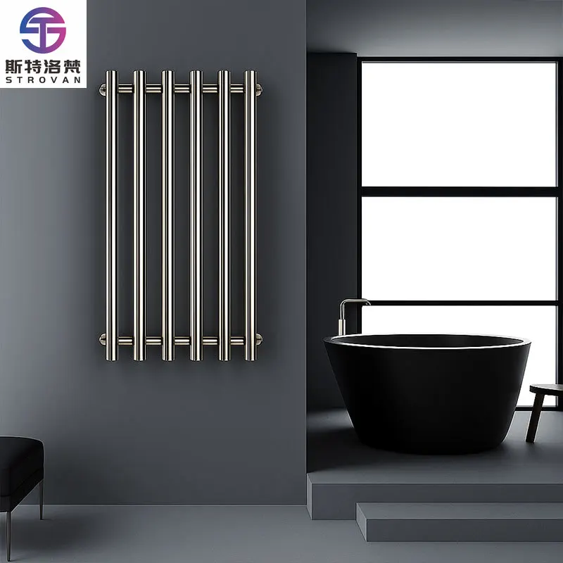 

Настенный полотенцесушитель из нержавеющей стали с вертикальным расположением, современный дизайн с круглыми перекладинами, для ванной комнаты