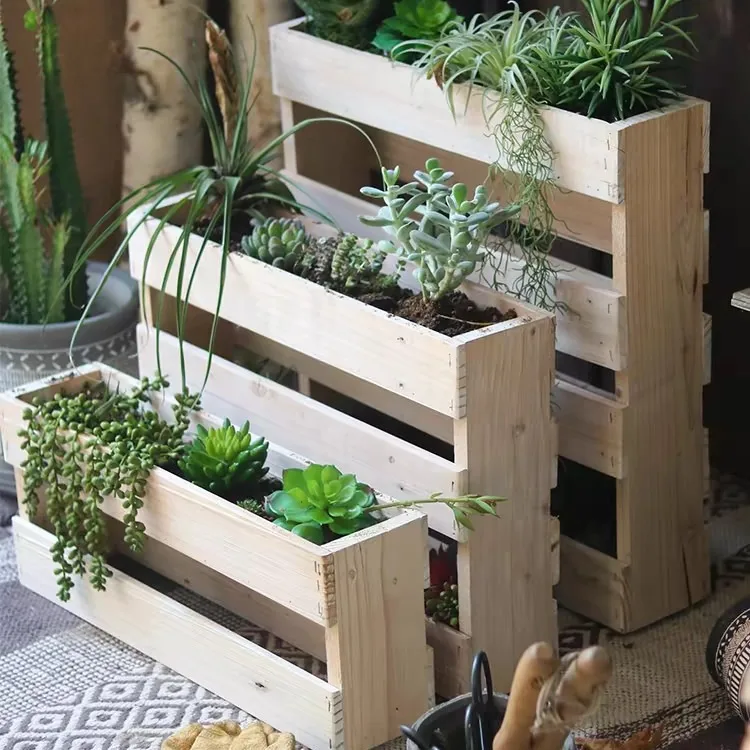 

Solid wood flower stand flower slot high and low flower pot floor partition balcony garden terrace space display decoration