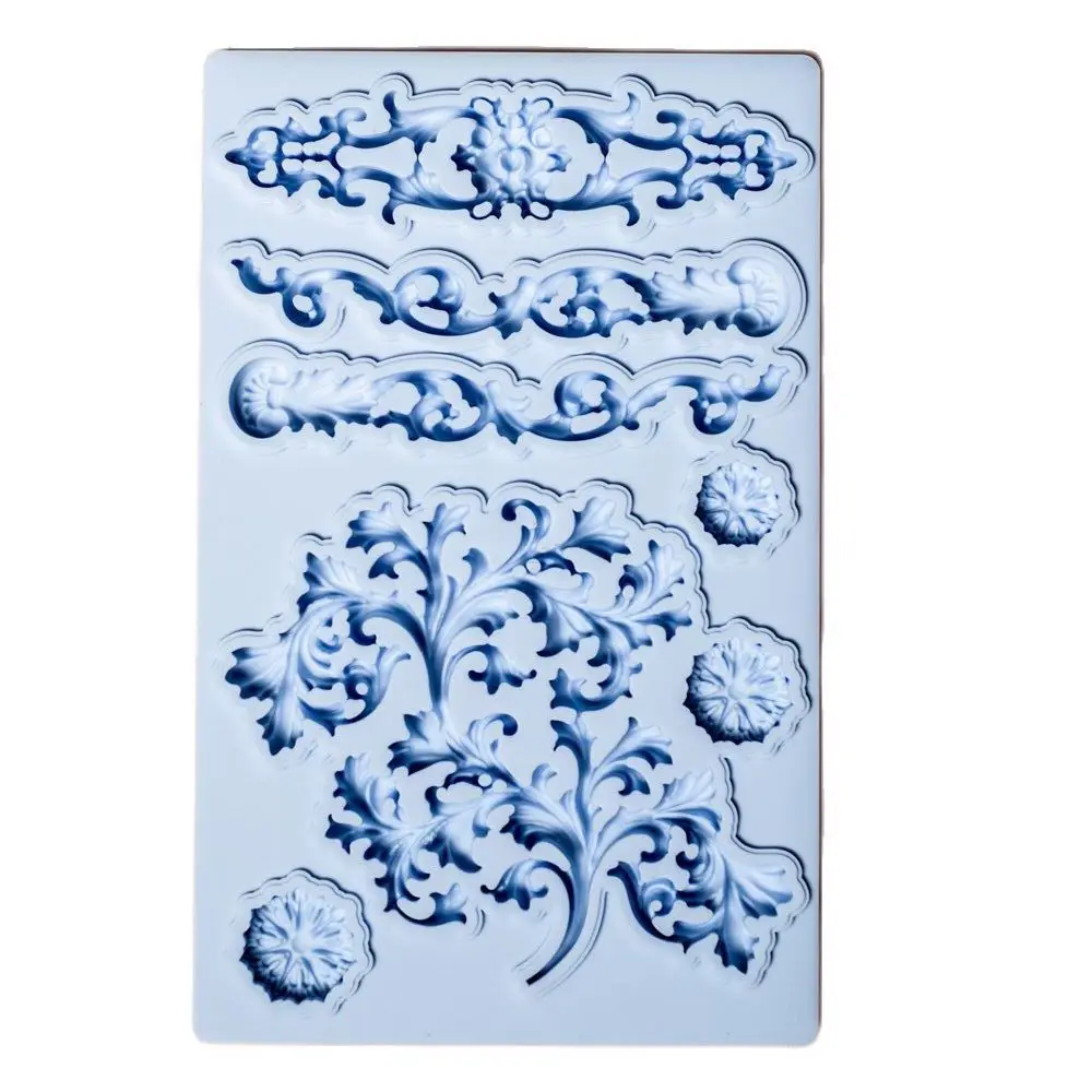 Relief Floral Vine Silicone Fondant Mold Chocolate Decoration Cake Sugarcraft Lace Borders Mould DIY