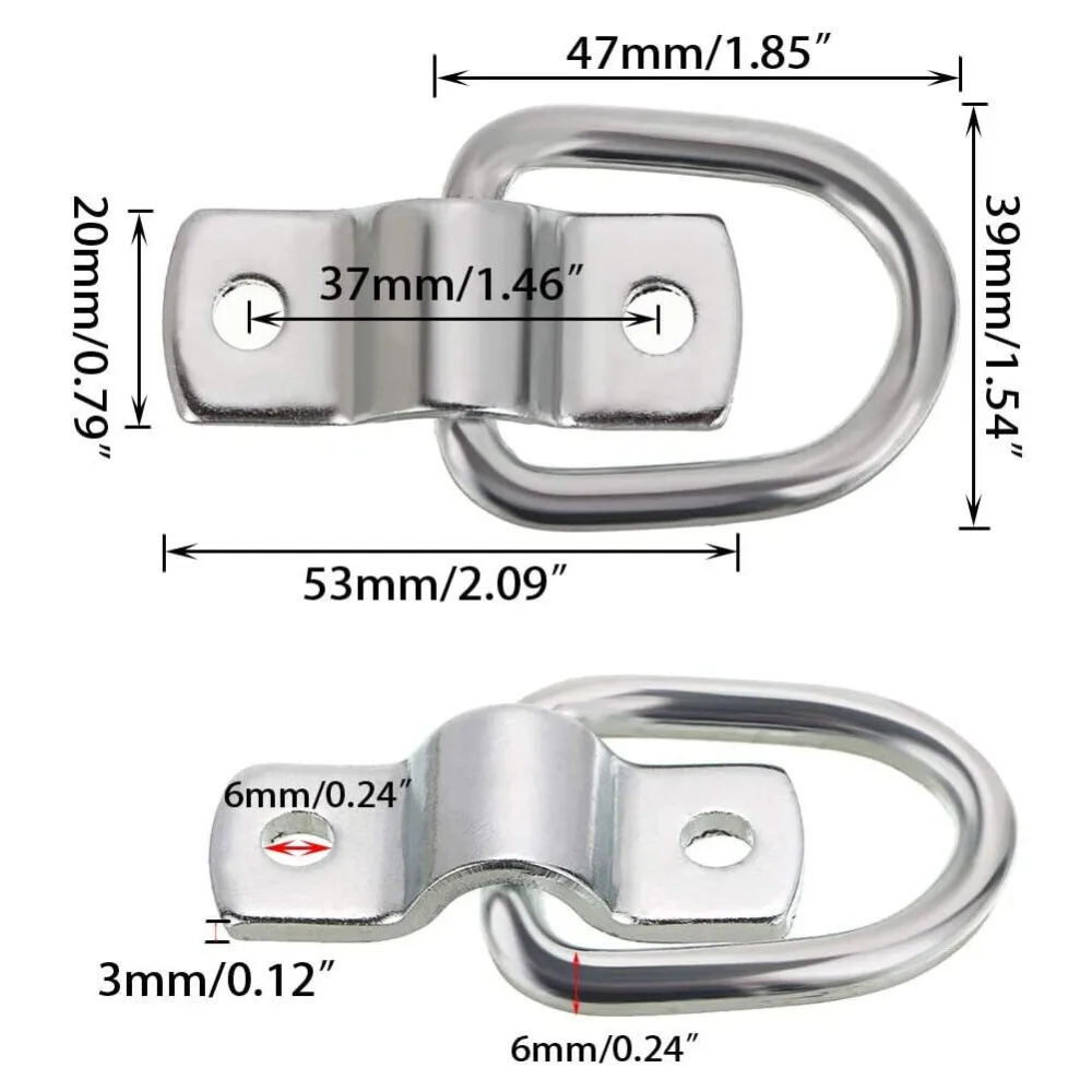 2/4/6/8 pçs anéis d resistentes amarrar âncoras universal reboque conector link d anéis amarração ganchos caminhão atv barco caiaque