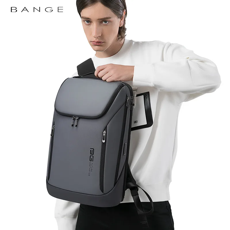 BANGE Backpack Men\'s 15.6-inch Business Backpack Large Capacity Laptop Backpack