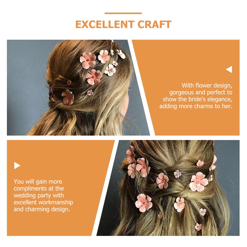 

5pcs Gold Plated Flower Clips For Women Durable Elegant Wedding Hair Accessories Bridesmaid Party Decorative Bobby Pins Gorgeous