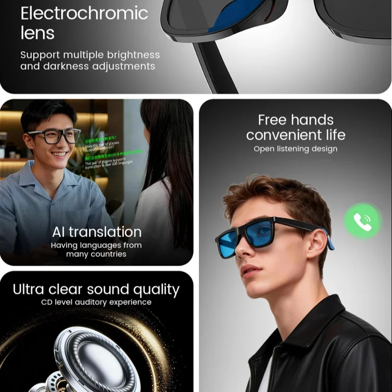 

Умные очки Oneplus с изменением цвета, сенсорным управлением, ИИ-функциями, голосовым управлением, переводом, шумоподавлением и Bluetooth-звонками