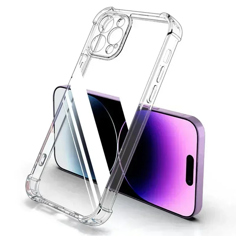 Air Bag Soft TPU Clear Case For Iphone 14 13 12 11 Pro Max 14 Plus Case For iPhone 12 13 Mini XS X XR 7 8 Shockproof Cover