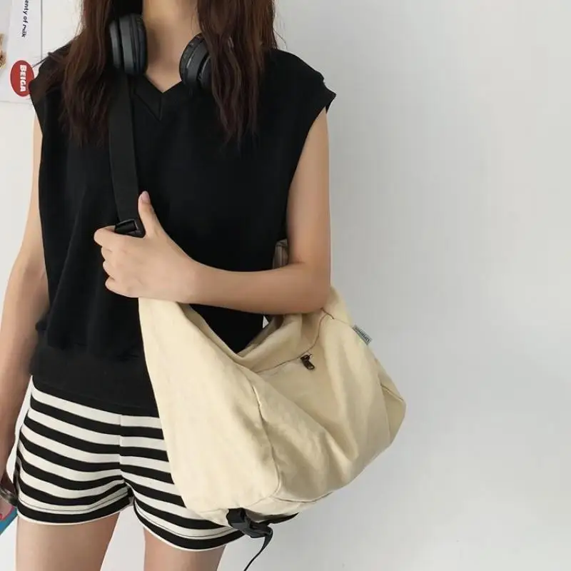 Bolso de hombro impermeable para mujer, bolsa informal de diseñador, sólido, de gran capacidad, sencillo, 2022