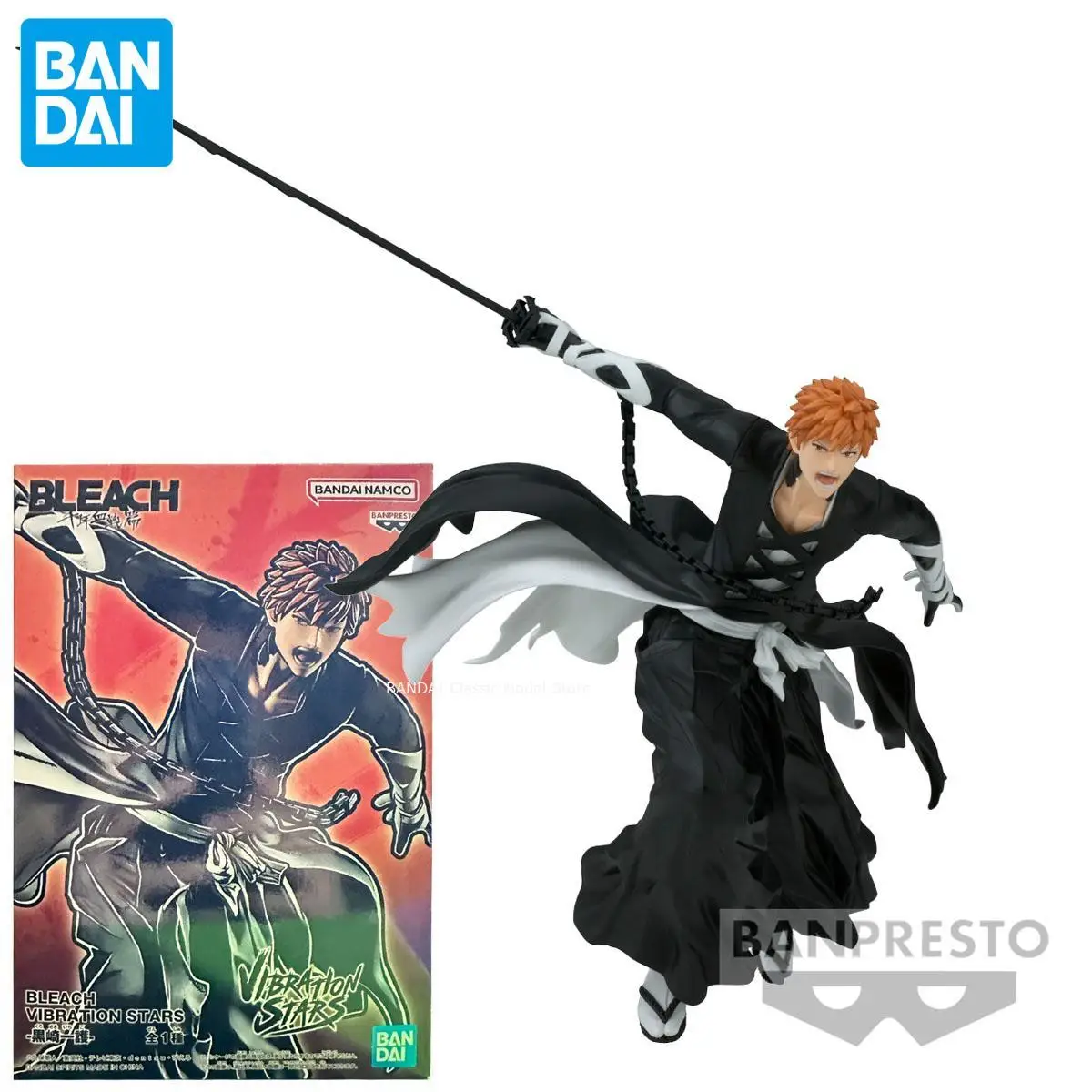 Genuine Official Original Bandai Banpresto Vibration Stars Soul Entered Model Bleach Kurosaki Ichigo Anime Collectible Model