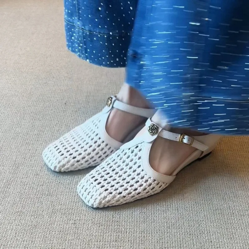 

2026 New Sandals Women Summer Thick Heel Head Cover Hollow out Slippers