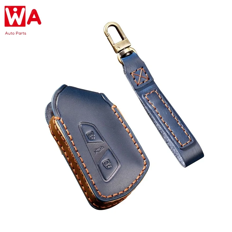 

Handmade Leather Car Remote Key Case Cover For Volkswagen VW Golf 8 MK8 For Skoda Octavia Key Protector Shell Bag Accessories