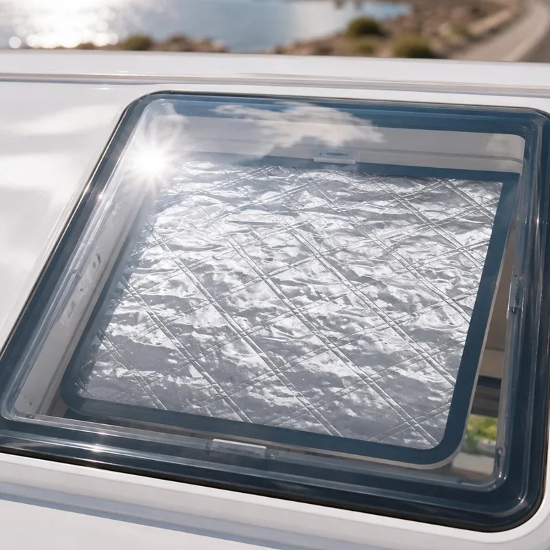 For Campers Trailers Caravan RV Vent Cover Foldable 40.6cm Insulating Roof Ventilation Heat Reflection Sunshade Accessories