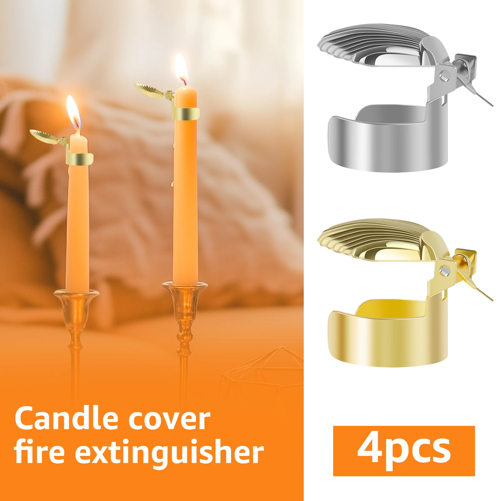 4pc Candle Extinguisher Candle Automatic Fire Snuffer Safely Extinguishing Clip Candle Wick Flame Cover for Home Decor Candle