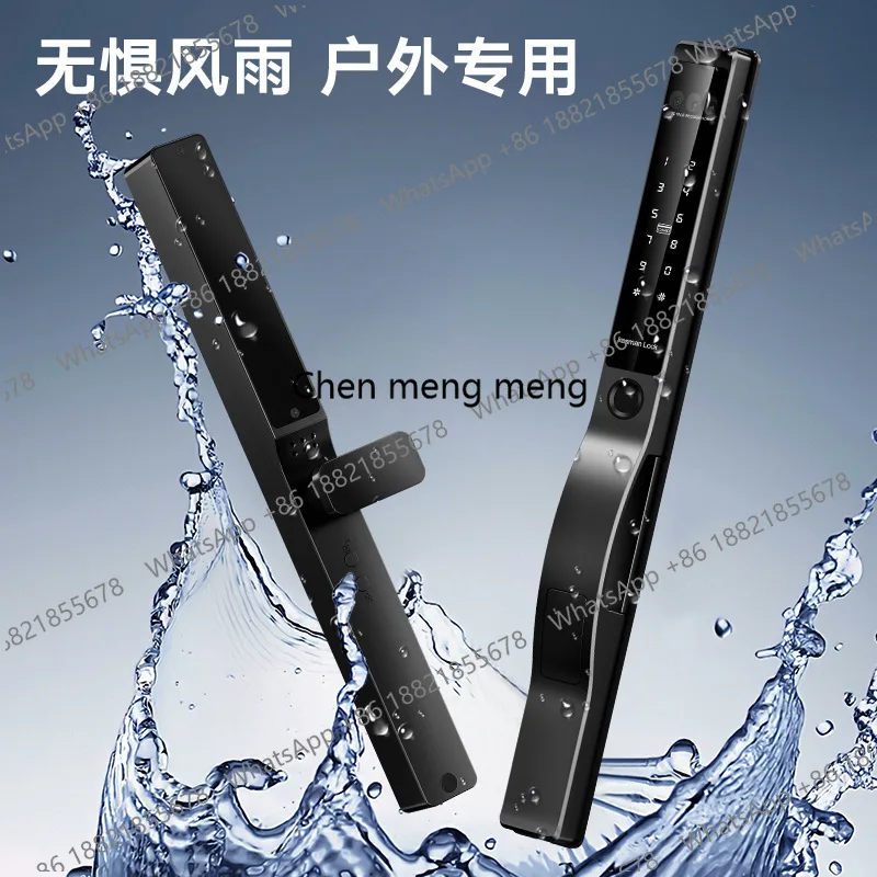 Smart lock facial recognition courtyard, waterproof fingerprint password swipe card key graffiti WIFI unlock