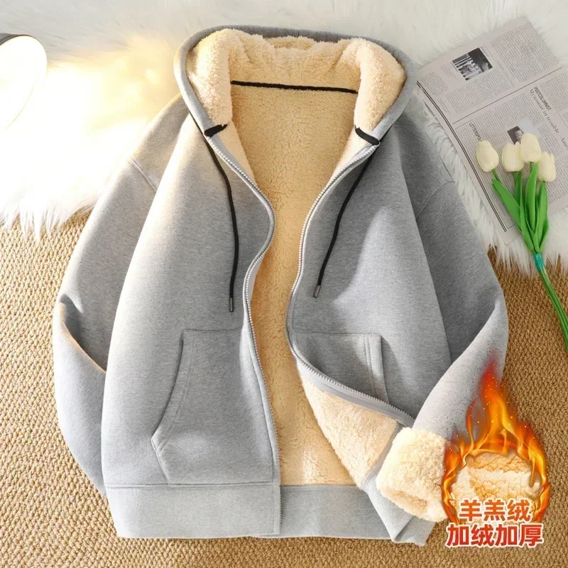 Kawaii Stitch Women Zip Up Fleece Hoodies Cartoon Printed Hood Sweatshirt Cute Female Hooded Pullover Ladies Winter Thicken Coat