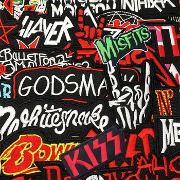 50 יח'\חבילה פאנק רוק מוזיקה לתפירה גיהוץ על תיקוני מכתב רקמת תיקון לבגדים להקת אפליקציות תפירת מעיל ג'ינס 10 best sales לתפור על טלאי - №3