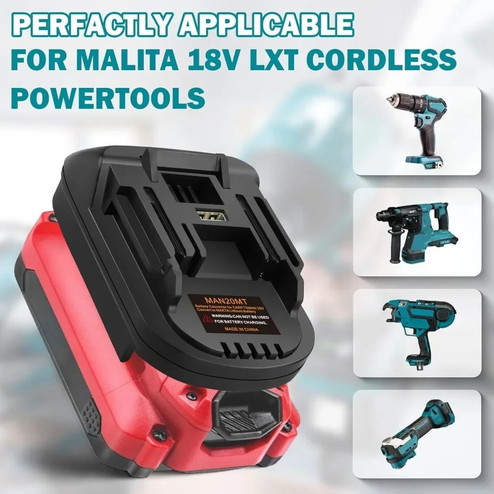 for Craftsman 20V to for Makita 18V Tool Adapter for Craftsman 20V V20 Li-ion Battery Converter to for Makita 18V Power Tools