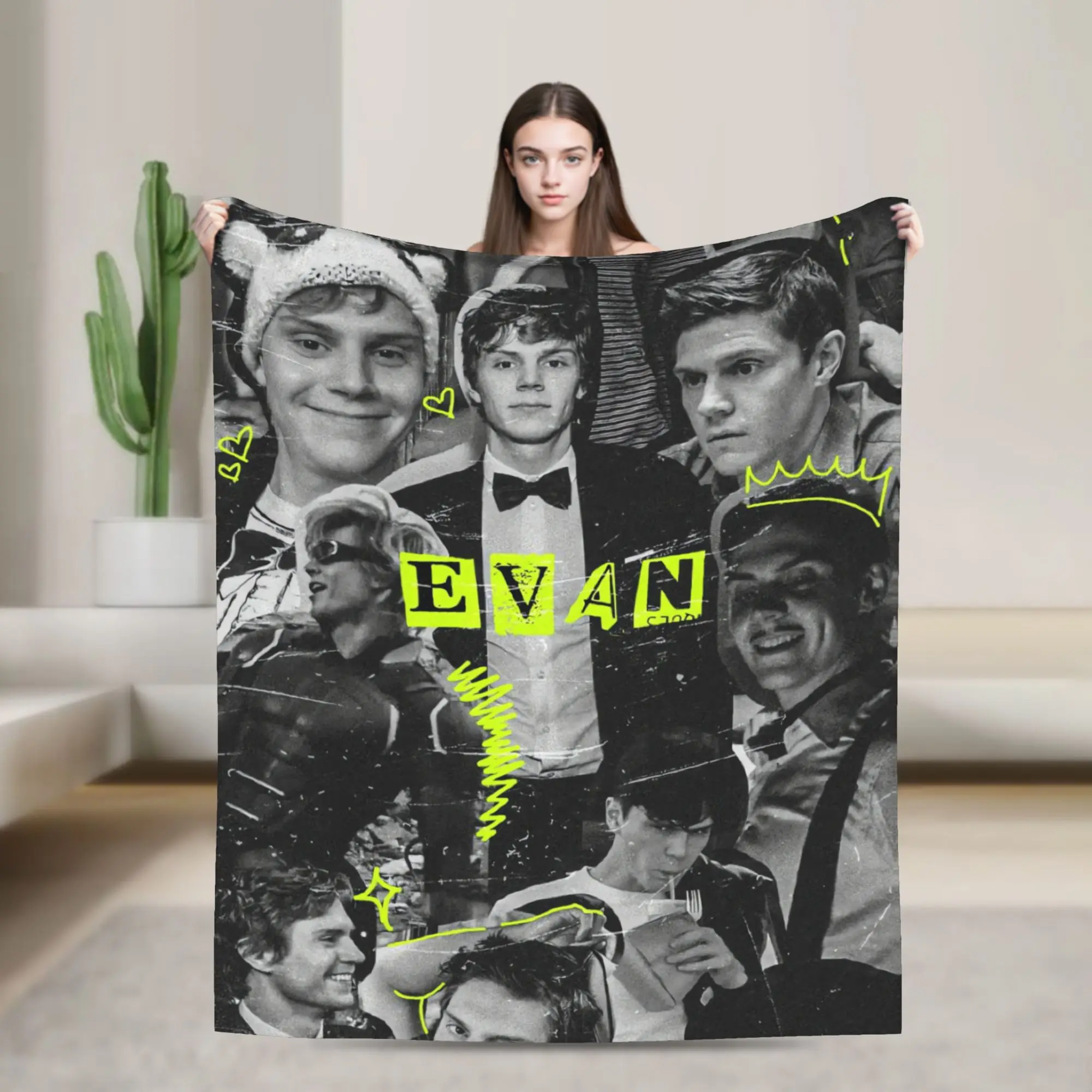 Grunge Evan Peters Dark Group Blanket Quality Super Soft  Throw Blanket Autumn Office Couch Chair Sofa Bed Novelty Bedspread
