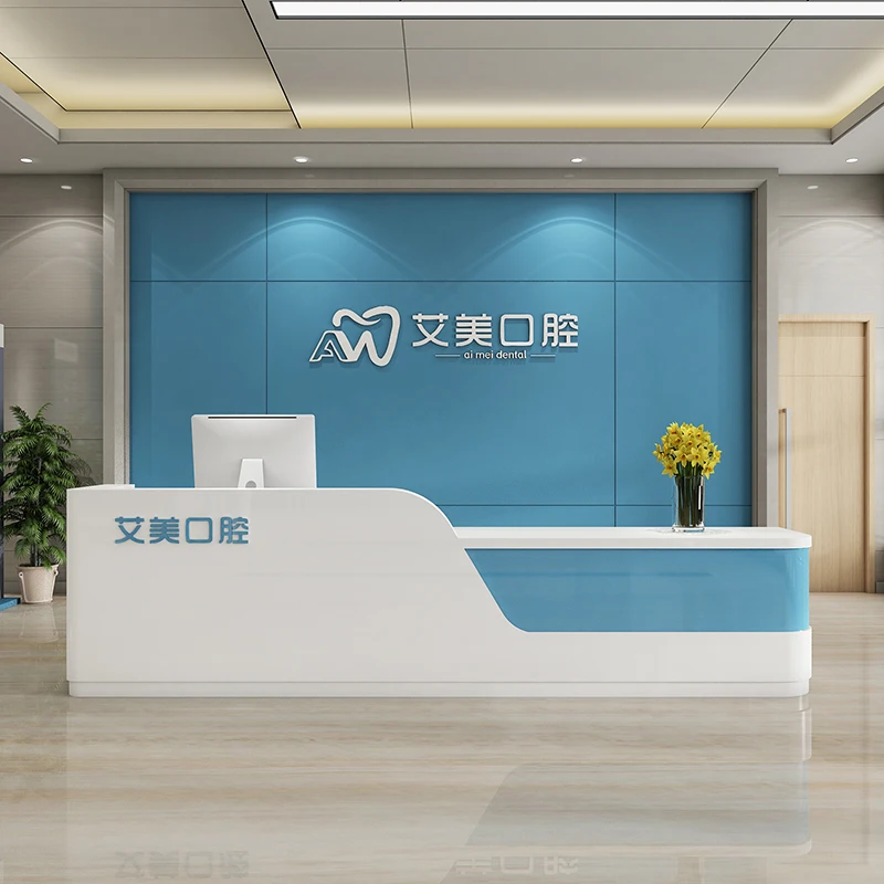 White Office Reception Desk Front Pulpit Banco Advisory Cash Register Desk Hair Hotels Podium Schreibtisch Office Furniture