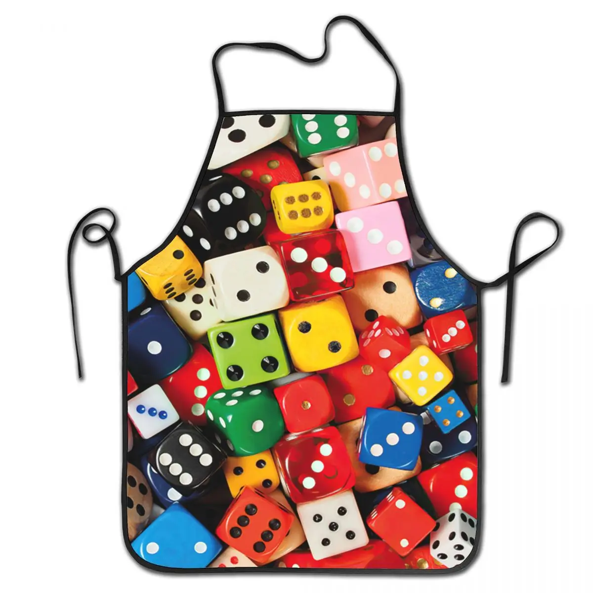 Unisex Colorful Dice Pattern Kitchen Chef Cooking Baking Apron Women Men Gambling Casino Tablier Cuisine for Painting