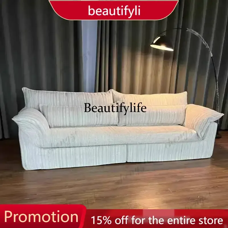 

01A Modern Beige Living Room Sofas Vintage Retro Luxury Lazy Living Room Sofas Boneless Leather Woonkamerbanken Furniture Home