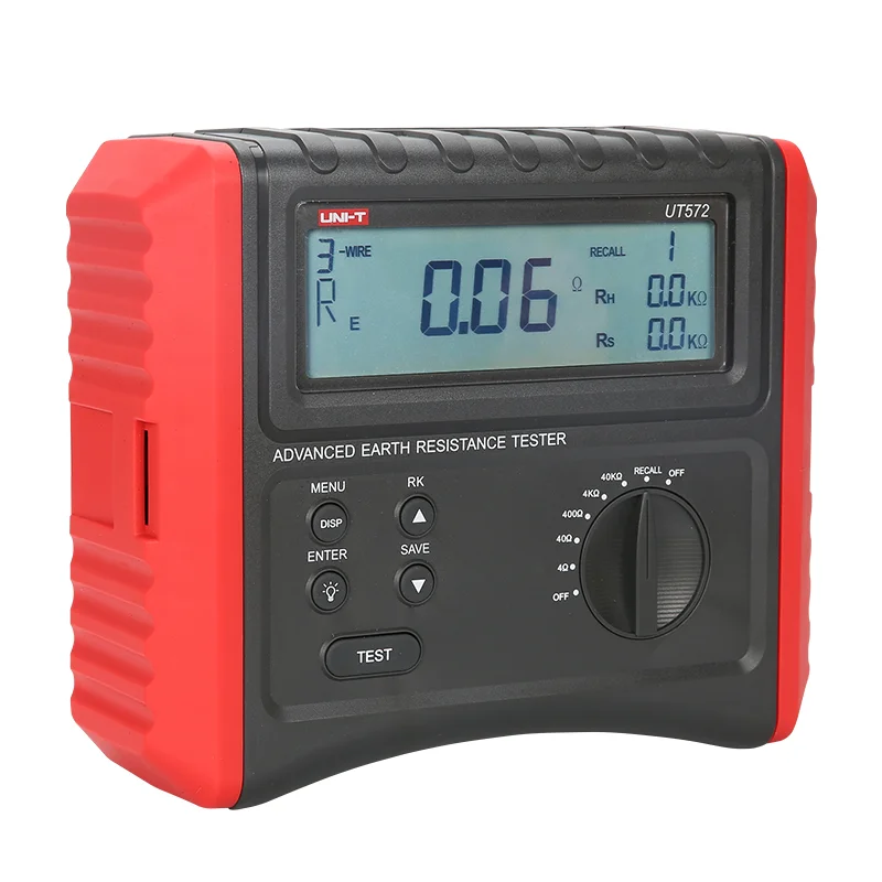 UT572 Portable Mini 50V High Precision 3% Accuracy Smart Earth Ground Resistance Tester Digital Display 0-40k Measuring