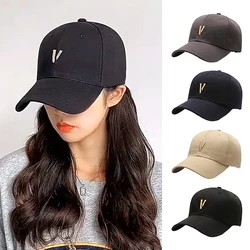 Summer Men baseball Cap Letter V Embroidery Snapback Hat cotton adjustable Hip Hop Hat Sports Trucker Caps Sun Hats