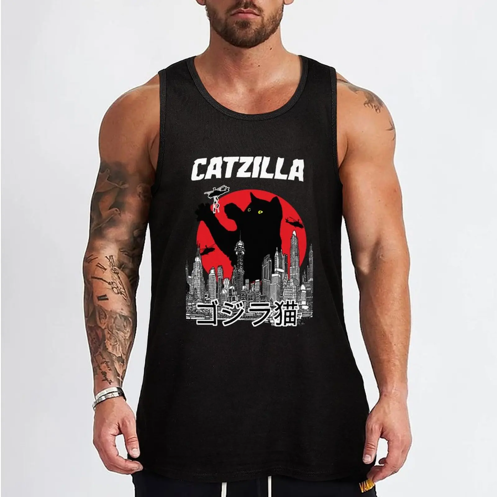 Catzilla Tank Top bodybuilding t shirt Body man Men's clothes sports clothes for men