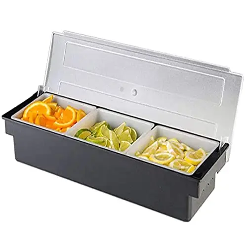 Gdrasuya10 3 شبكة بهار العلبة مع صينية ثلج منظم خادم البهارات على الجليد مع حاويات وغطاء توهام الطعام المقسم